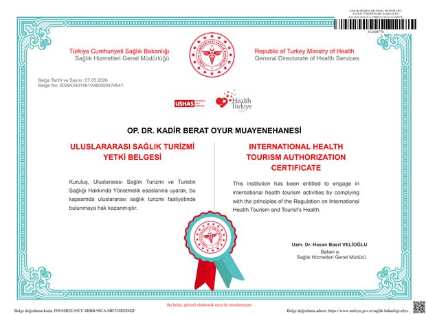 Zertifikat für internationalen Gesundheitstourismus